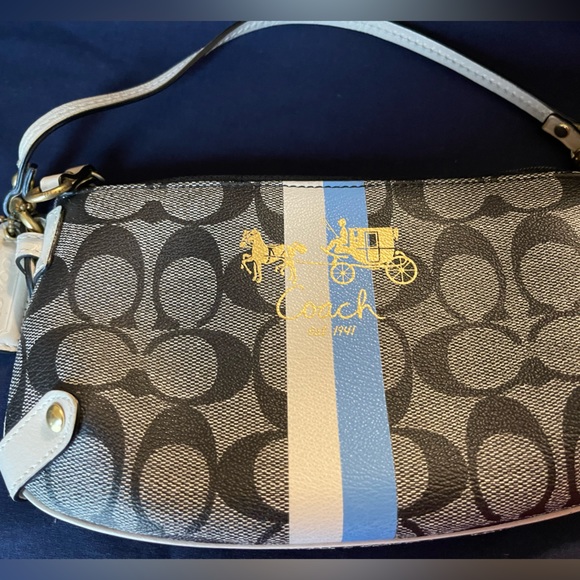 Coach Canvas Coated Wristlet With Matching Card Case - Picture 3 of 9